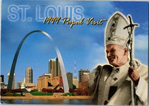 St. Louis Gateway Arch, 1999 Papal Visit Pope John Paul II MO Postcard C76