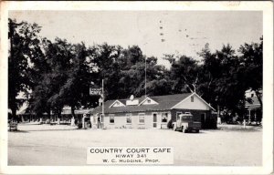 Country Court Cafe, Motel Gas Station Barnesville GA c1956 Vintage Postcard V54