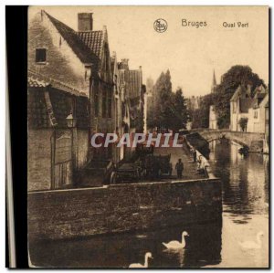 Postcard Old Bruges Quai Vert