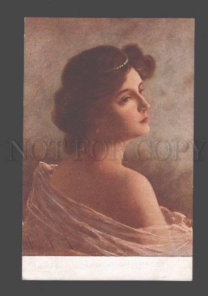 093555 Illuminated Semi-Nude BELLE Woman Vintage Russian PC