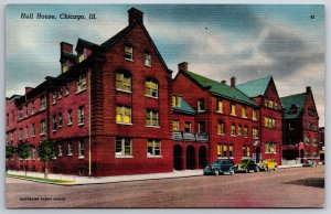 Hull House Street View Chicago Illinois IL UNP Unused Linen Postcard I15