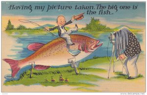 Comic, Photographer Taken A Picture Of A Man On Top Of A Huge Fish, Fishing, ...