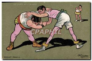 Postcard Old Fight Illustrator Beauvais