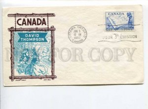 291354 CANADA 1957 First Day COVER David Thompson