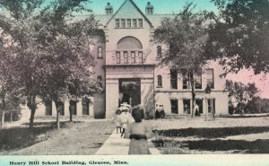 Vintage Postcard Henry Hill School Buildings Front View Glencoe Minnesota MN