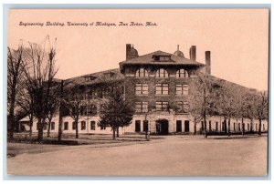 Ann Harbor Michigan Postcard Engineering Building University School 1910 Antique