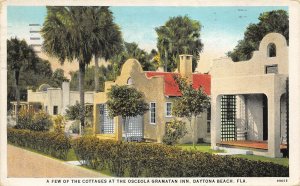 Daytona Beach Florida 1940 Postcard Cottages at the Osceola Gramatan Inn 