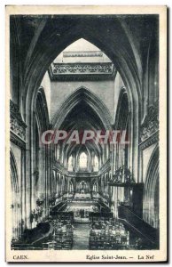 Old Postcard Caen Eglise Saint John The nave