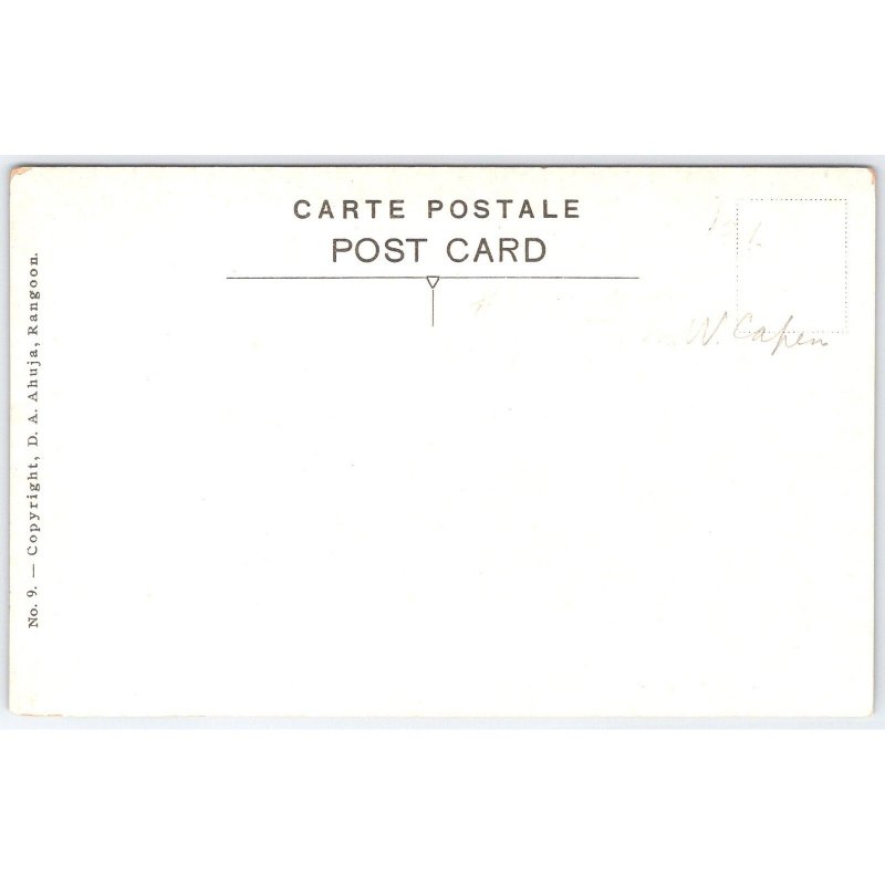 Postcard Burmese Buddhist Priests D.A. Ahuja Rangoon