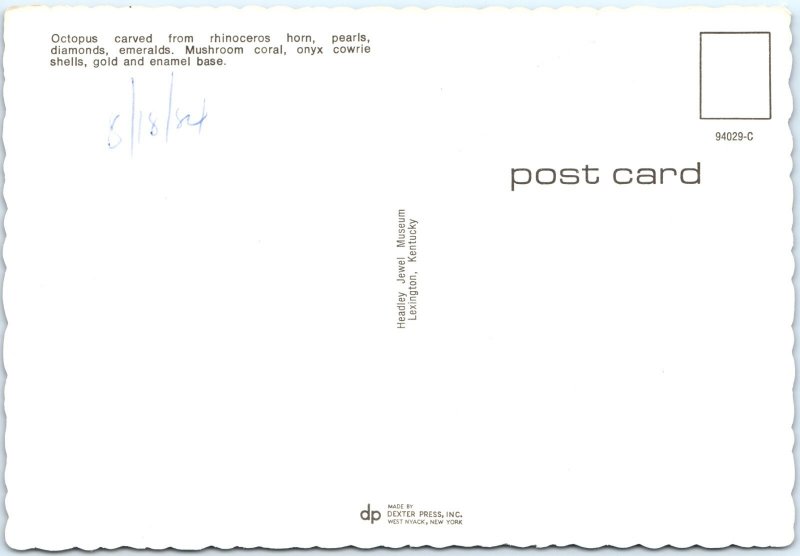 c1980s KY Octopus Carved Rhinoceros Horn Pearls Lg PC Headley Jewelry Museum M34