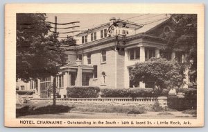 Little Rock Arkansas~Hotel Charmaine~Columns~Pediment~Gilded Age~1951 B&W PC