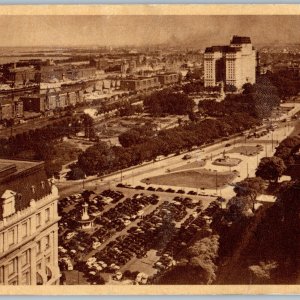 c1910s Buenos Aires Argentina Birds Eye Vista Panorama Car Park City Square A191