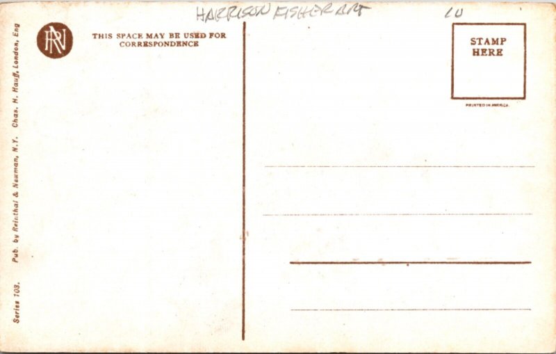 Artwork Postcard Man Looking at Woman Wanted - An Answer