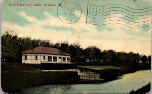 Illinois Urbana City Park and Lake 1912