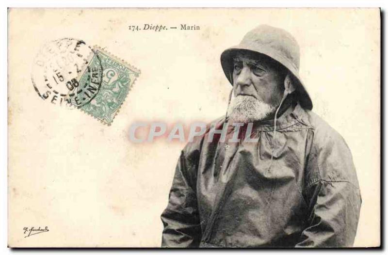Postcard Old Fishing Dieppe Marin Fisherman