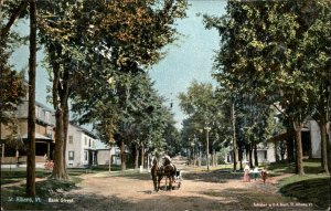 St Albans Vermont Bank Street Horse Carriage c1900-20s Vintage Postcard