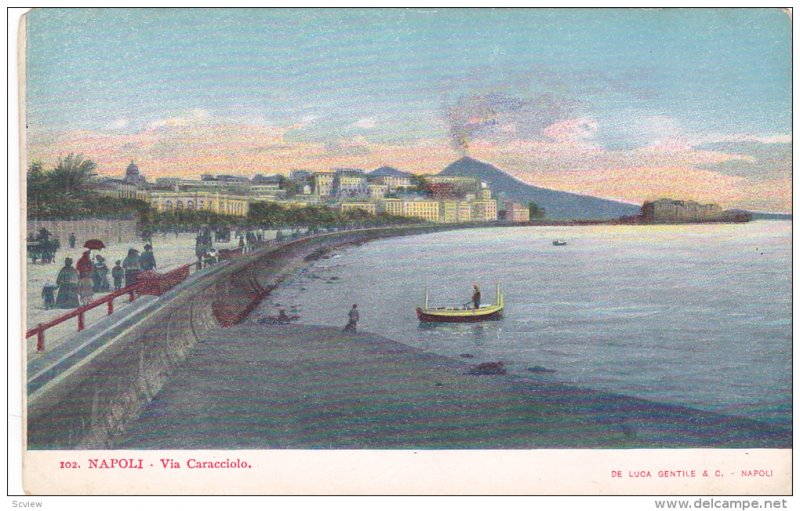 NAPOLI, Via Caracciolo, row boat, Campania, Italy, 00-10s