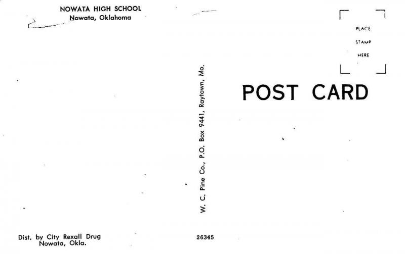 NOWATA, OK Oklahoma    NOWATA HIGH SCHOOL     c1950's Chrome Postcard