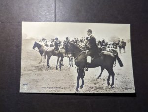 Mint Germany Royalty Rare Kaiser Wilhelm Postcard Prinz August Horse Riding