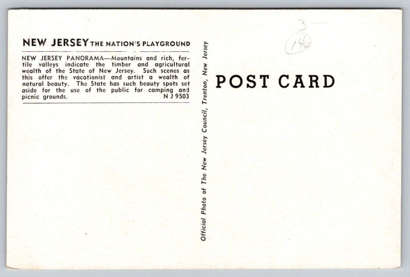 RPPC New Jersey  Panorama  The Nation's Playground  2 Boys on Cliff  Postcard