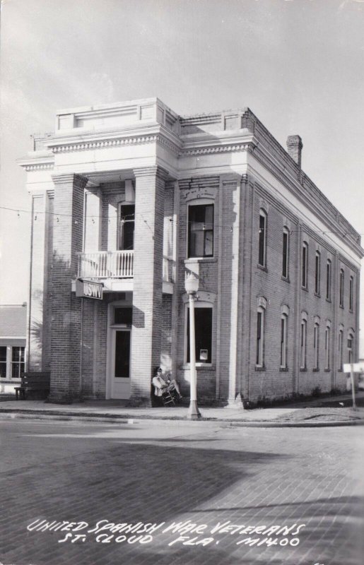 Florida St Cloud United Spanish War Veterans Building Real Photo sk2974