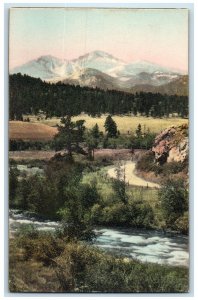 c1940 Long's Peak Entrance Thompson Canon Estes Park Colorado Vintage Postcard