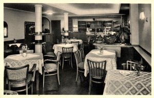 VINTAGE POSTCARD DINING ROOM SECTION OF THE HOTEL KIEL HAMBURG GERMANY 1950s