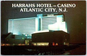 VINTAGE POSTCARD HARRAH'S HOTEL & CASINO ATLANTIC CITY NEW JERSEY MAILED FROM AC