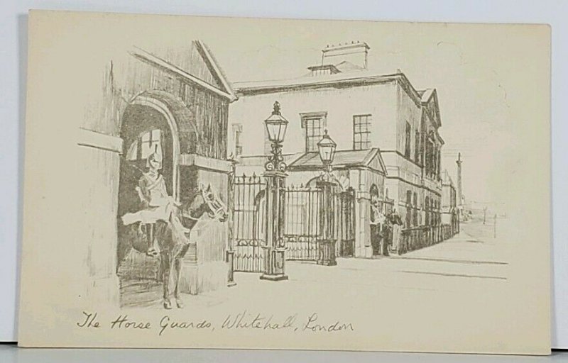 Whitehall London,  The Horse Guards Sketch Postcard J16