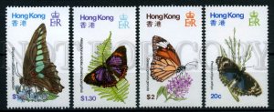 030443 HONG KONG 1979 butterfly set of 4 stamps #30443