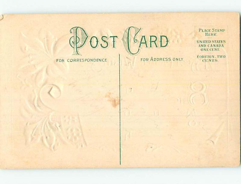 Unused Divided-Back Easter FLOWERS WITH GREETING ON A SCROLL o6643