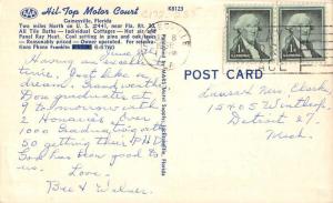 Gainesville Florida Hil Top Motor Court Multiview Antique Postcard K49945