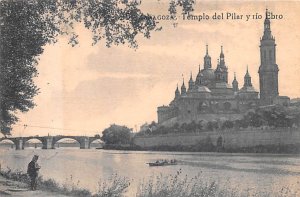 Templo del Pilar y rio Ebro Zaragoza Spain Unused 