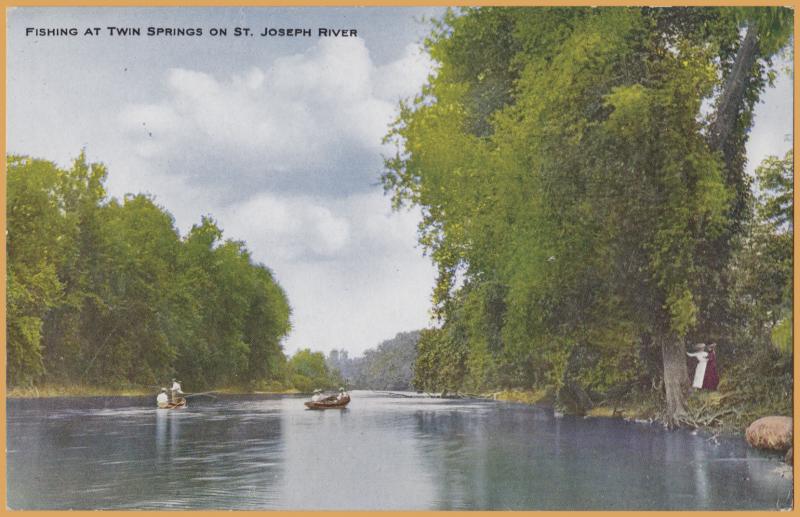 St. Joseph , Mich., Fishing at Twin Springs, 2 ladies watching the guys fish - 