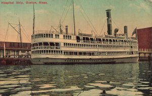 Boston Massachusetts MA~Hospital Ship-Steamboat~1913 Mason Bros Postcard