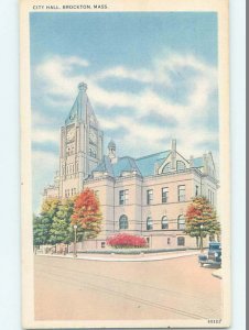 Linen CITY HALL SCENE Brockton Massachusetts MA AF2021