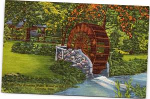 postcard OH - Aerating Water Wheel at the Blue Hole, Catalia, Ohio