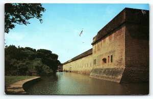 1950s SAVANNAH GA FORT PULASKI MOATS AND WALLS OF FORT CIVIL WAR POSTCARD P4227