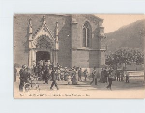Postcard Sortie de Messe, Allevard, France