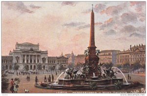 LEIPZIG, Saxony, Germany, 1900-1910´s; Mendebrunnen u. Neues Theater ; TUCK