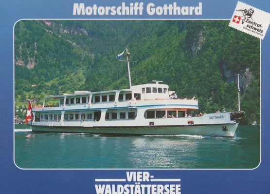 Vierwaldstattersee Gotthard German Cruise Ship Liner Postcard