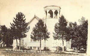 c.1914, RPPC, Real Photo, M.E.Methodist Church, Dwight, KS, Old Post Card