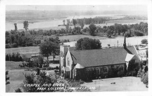 Parkville Missouri Park College Chapel and River Real Photo Postcard AA61484