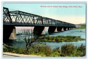 c1910 So Hodley Falls Bridge, Holyoke, Massachusetts MA Antique Postcard 