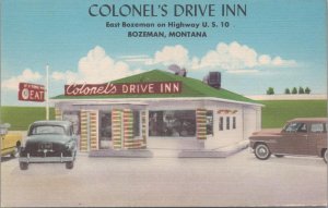 Postcard Colonel's Drive Inn Bozeman Montana MT