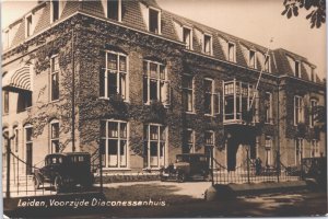 Netherlands Leiden Voorzijde Diaconessenhuis Vintage RPPC 09.46