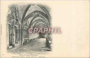 Postcard Abbey of Saint Wandrille Cloister Gallery Sink fifteenth S (map 1900)