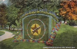 Michigan Detroit Floral Clock At Gladwin Park 1916 Curteich