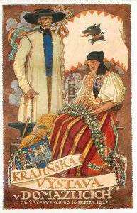 Poster Art Postcard Krajinska Vystava V Domazlicich 1927 Landscape Exhibition