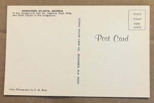 UNUSED POSTCARD - DOWNTOWN ATLANTA, GEORGIA
